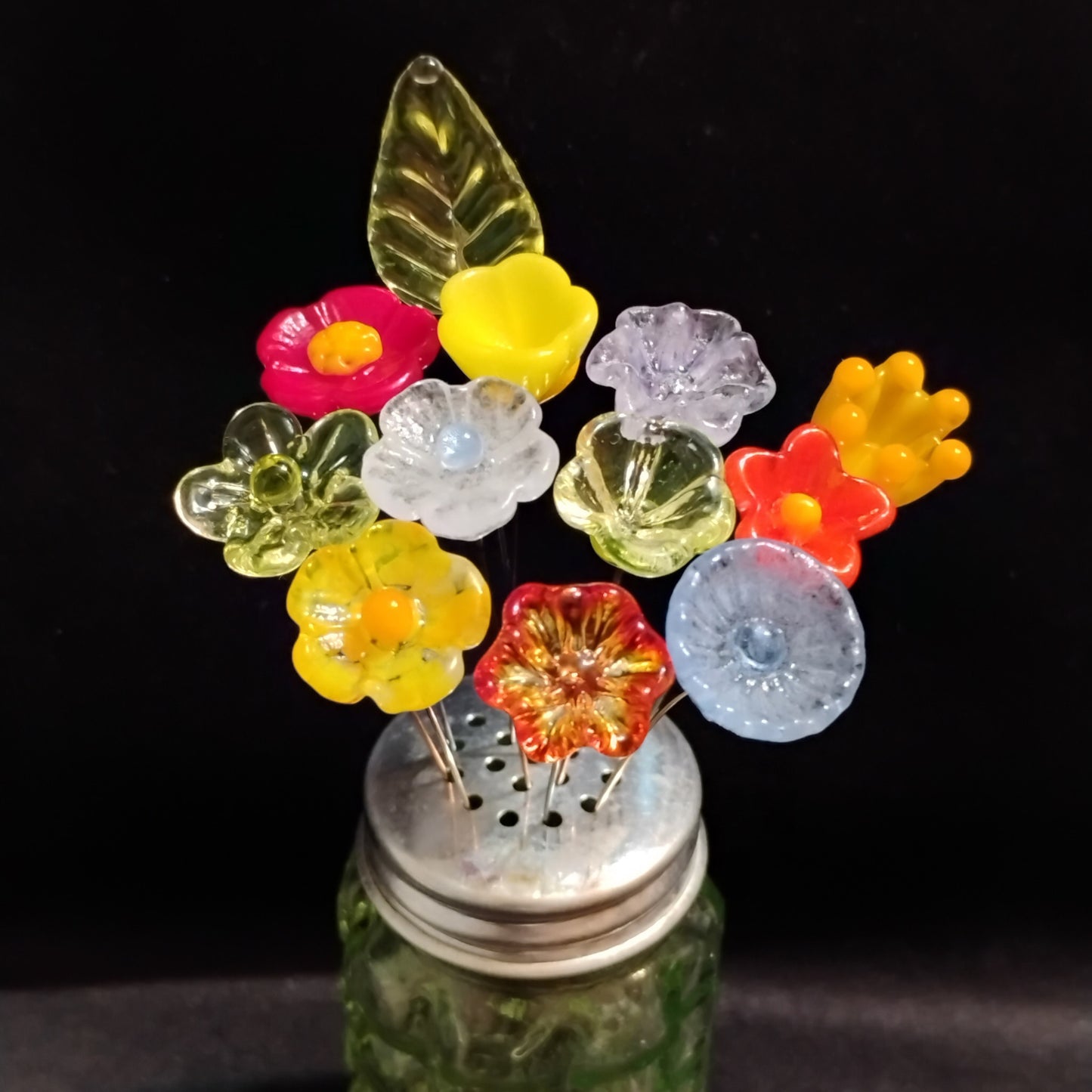 12-Piece Lampwork Glow Flower Set
