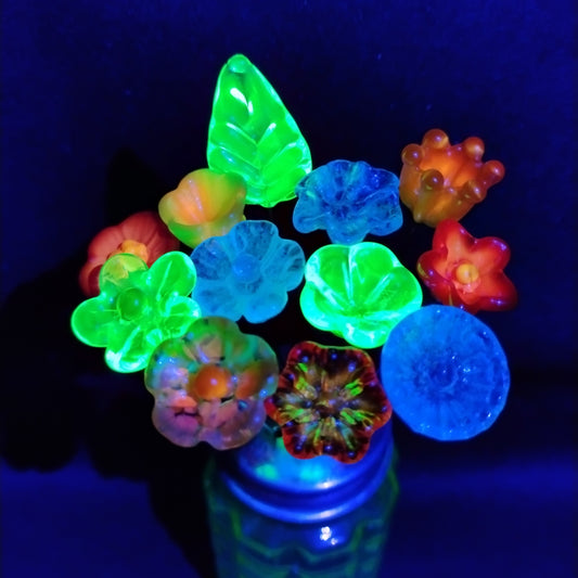 12-Piece Lampwork Glow Flower Set