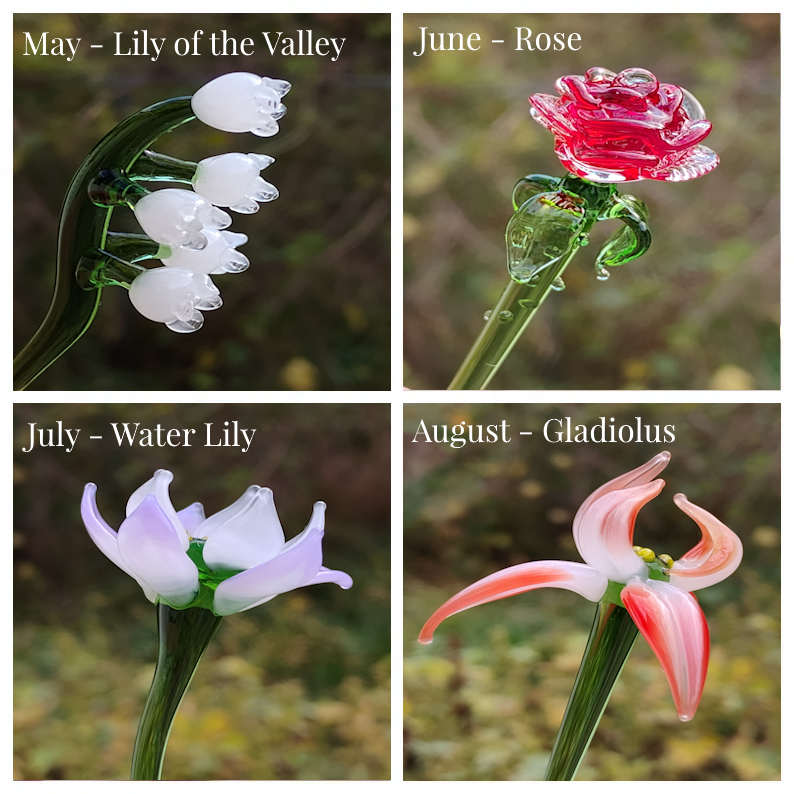 Custom Miniature Glass Flower Arrangement – Choose Flowers, Vase & Filler