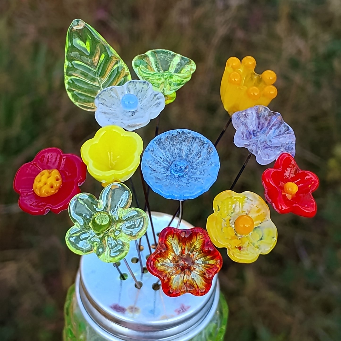 12-Piece Lampwork Glow Flower Set