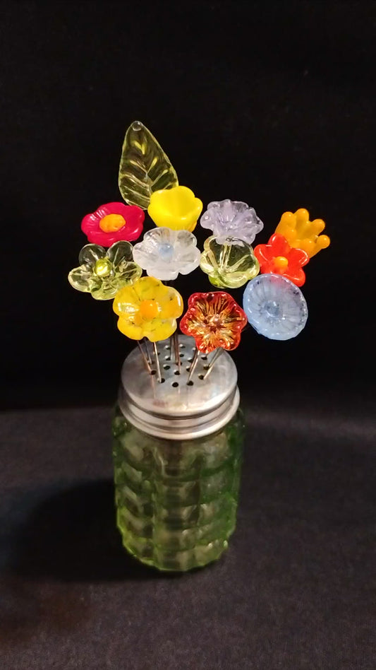 12-Piece Lampwork Glow Flower Set