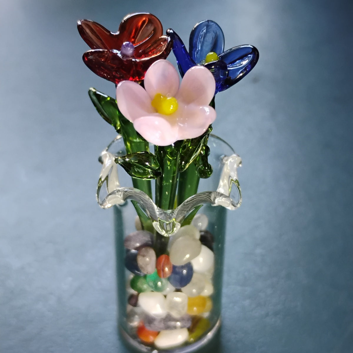 Miniature Glass Flowers – Lampwork Flowers with Optional Vase & Beads