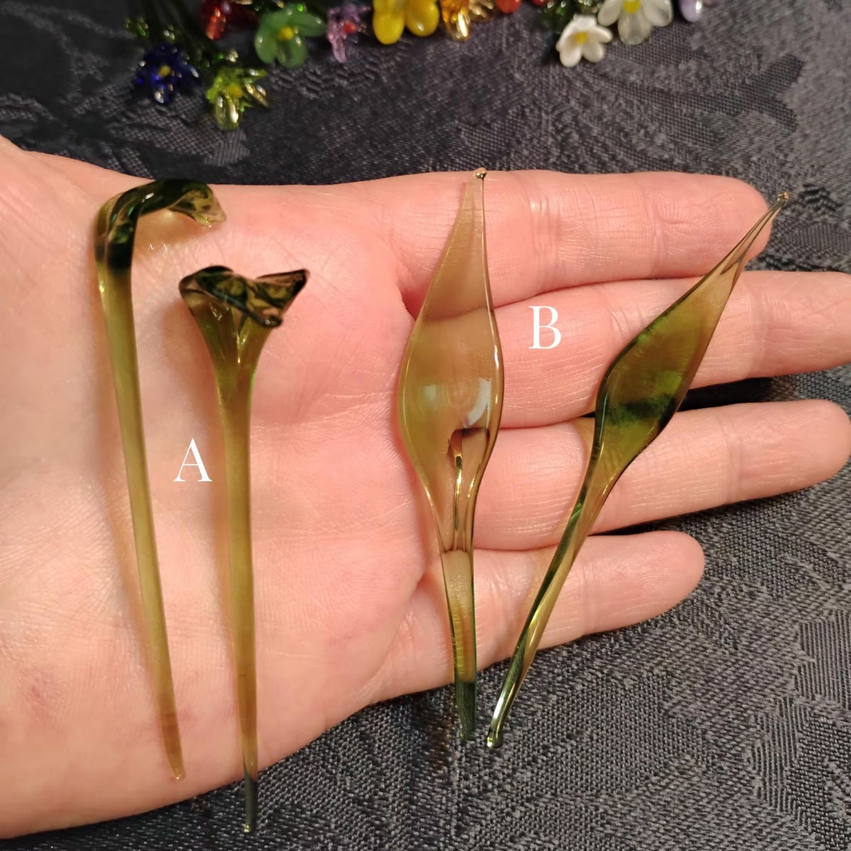 Custom Miniature Glass Flower Arrangement – Choose Flowers, Vase & Filler